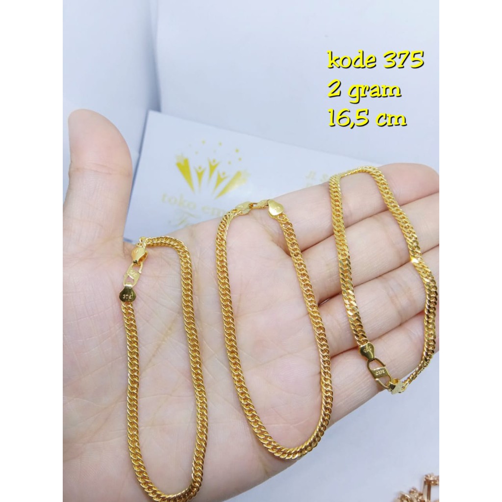 Gelang emas 375 model rantai berat 2gr | Shopee Indonesia