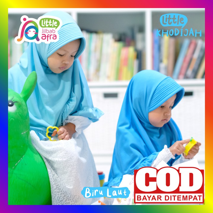 Jilbab Instan Anak Perempuan 2 Tahun Bahan Kaos Adem Jilbab Afra Little Khodijah