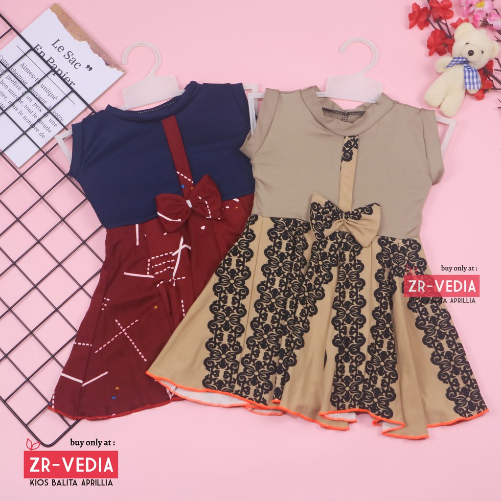 Dress Lala uk 1-2 Tahun / Dress Anak Perempuan Cewek Baju Dres Batik Murah Casual Pesta Yukensi Adem