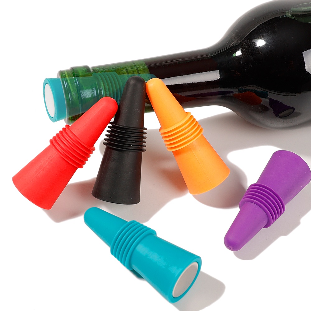 Stopper Botol Wine / Champagne Universal Bahan Silikon Anti Bocor Warna Polos