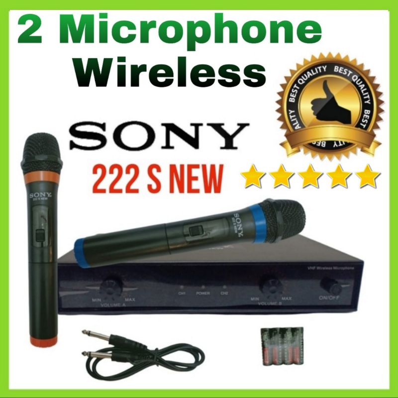 Mic Wireless SONY SN 222 S NEW 2 Microphone Wireless Jarak Jauh