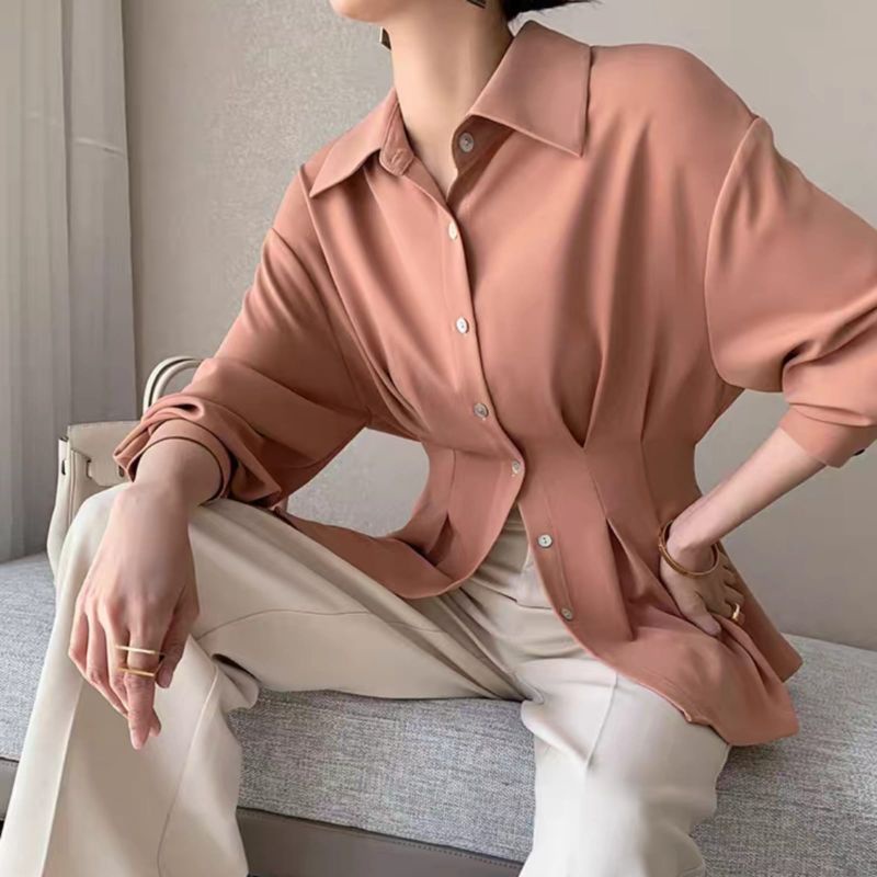 MDLV ~ 8851# Vivian Adjustable Waist Shirt Blouse Korea Blouse Premium Import Fashion Import