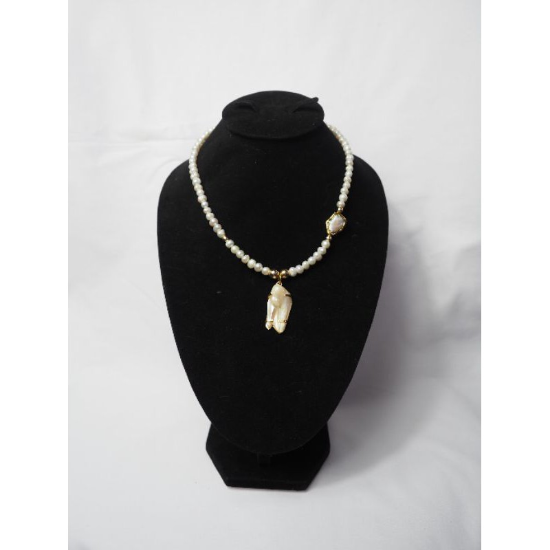 Kalung Mutiara Asli Turki Lapis Emas