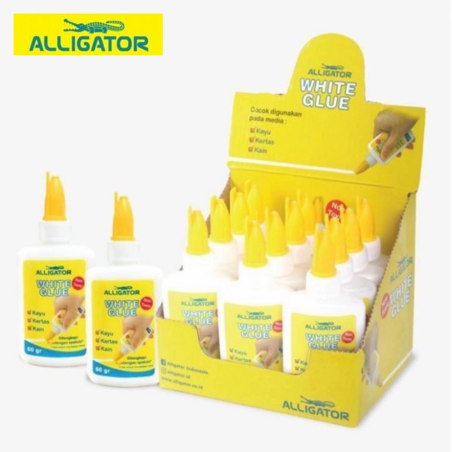 

ALLIGATOR PVAC WHITE GLUE LEM PUTIH SERBAGUNA KAYU 1Pcs saja