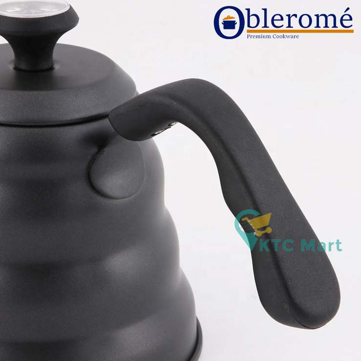 KTCmart - Gooseneck Kettle with Thermometer 1,2L Teko Leher Angsa  Teko Kopi