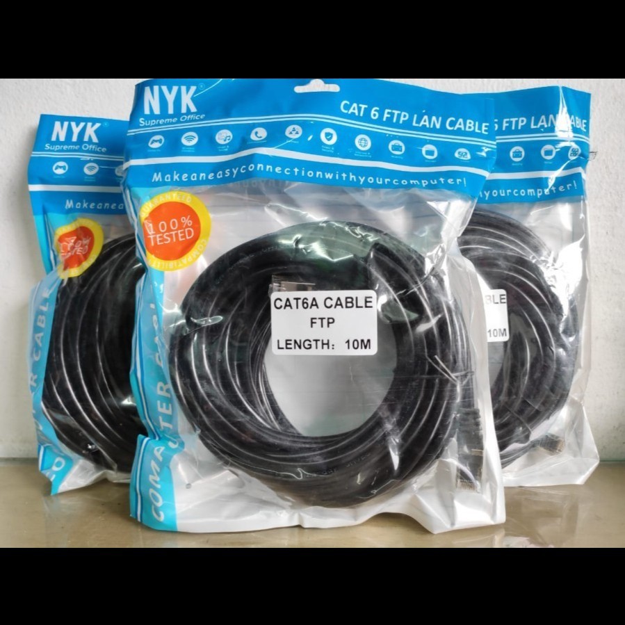 kabel LAN Outdoor FTP 10m 10 meter CAT6 CAT 6 JACK Metal Siap pakai