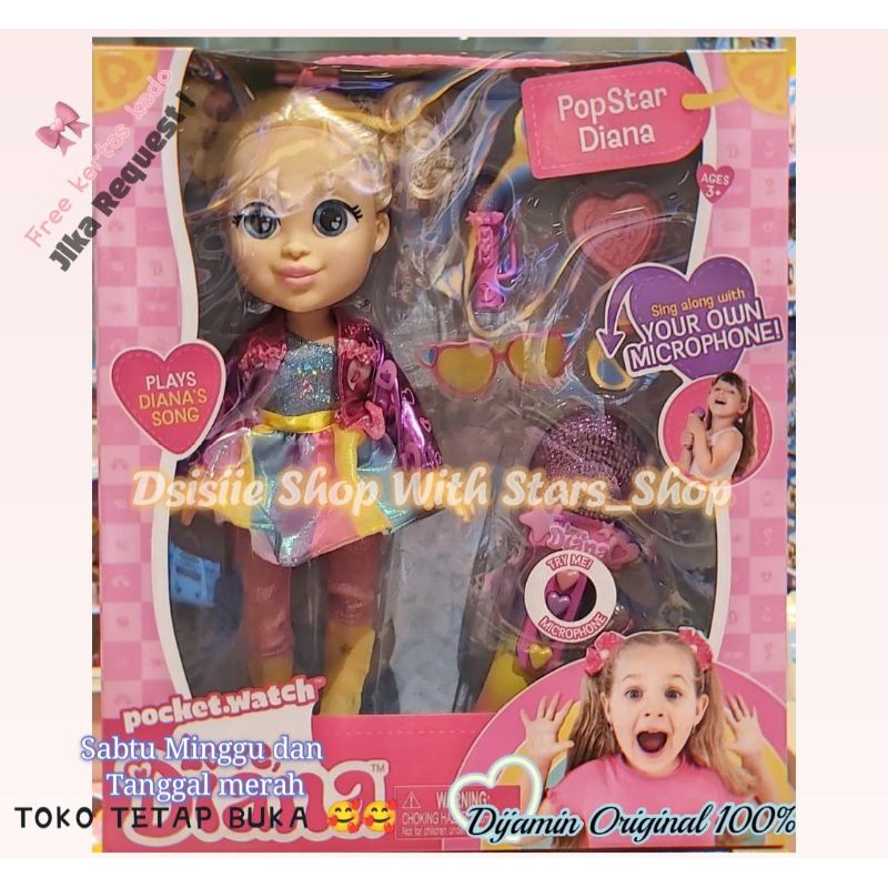 Love diana Doll Popstar Diana Sing With Microphoen sound Original - Boneka Diana