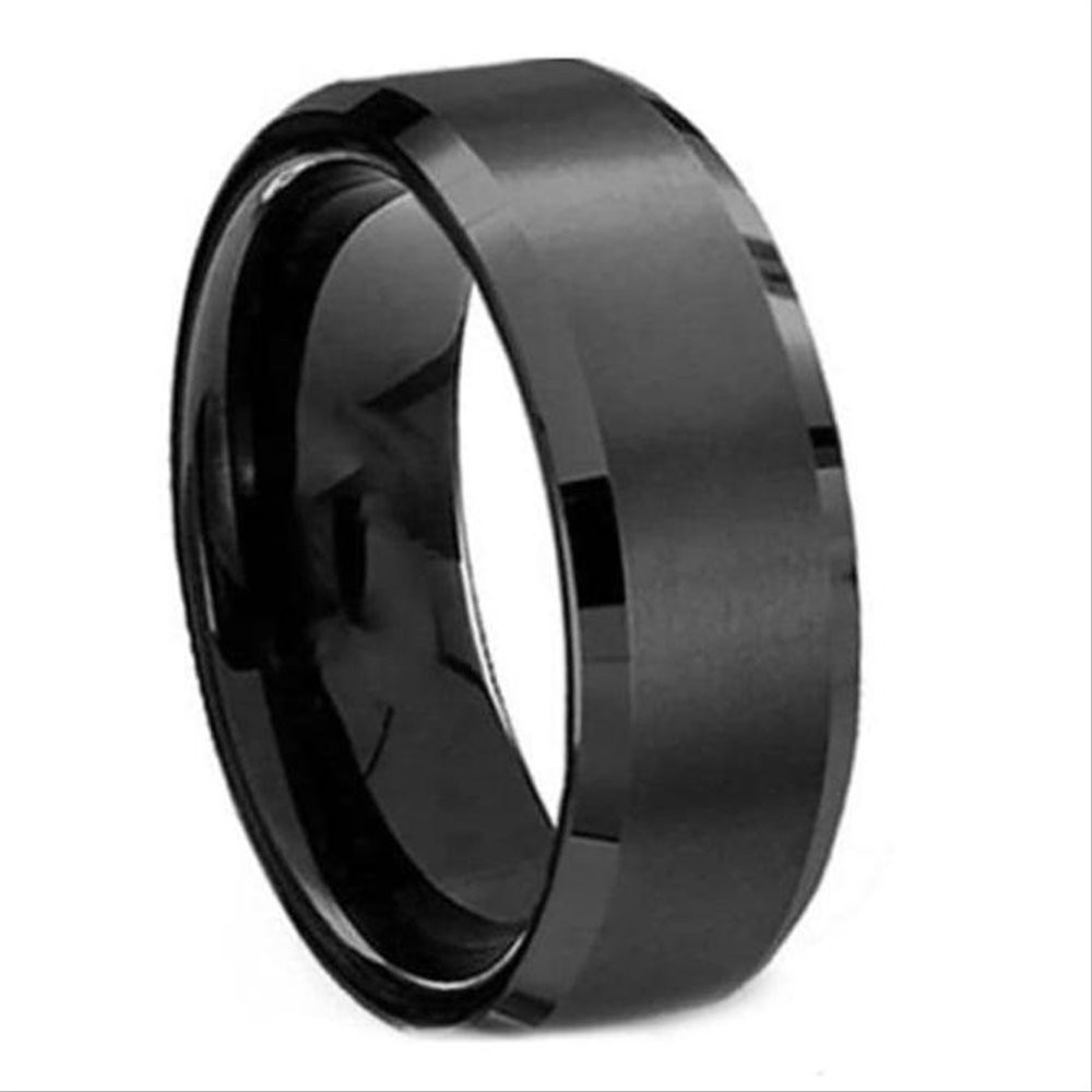 Cincin Titanium Keren Simpel Elegan Ring Black Silver Gold Couple