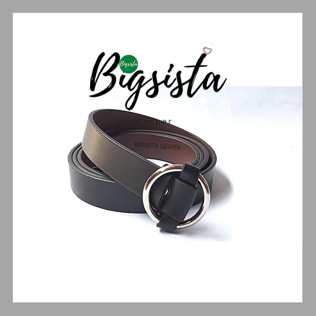 Ikat Pinggang Ringbelt Wanita Ukuran Jumbo Korea Fashion Kepala Bulat Gesper Cewek Big Size Panjang Oversize