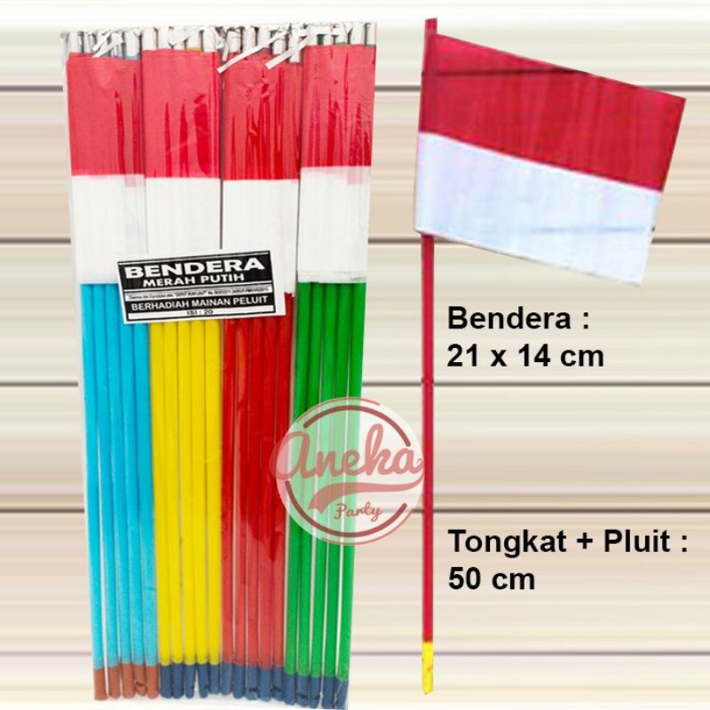 bendera merah putih 20pcs / bendera pawai / bendera karnaval / bendera 17 agustusan