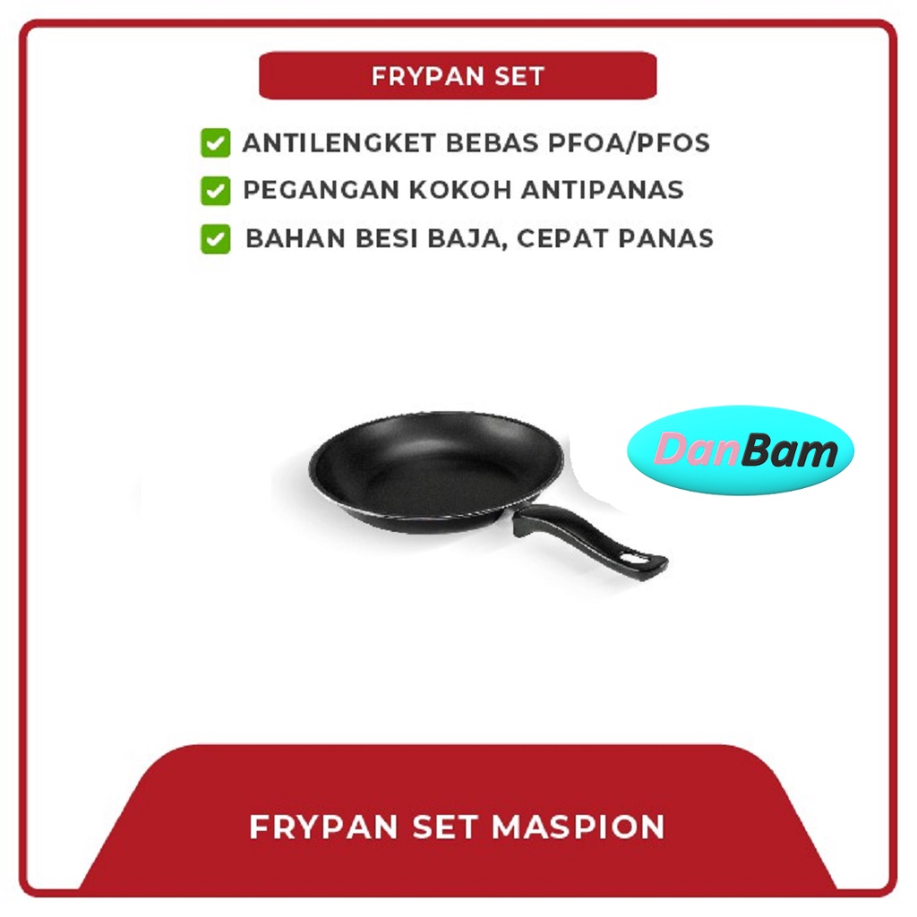 Maspion Frypan Set 18 Cm Black - Frypan Antilengket