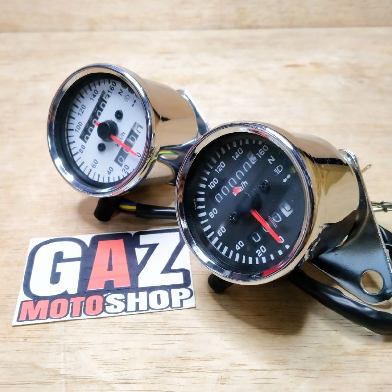 Speedometer Jarum Universal Crhome Hitam Spido Tabung CB Variasi Japstyle Classic Custom GL MP Tiger