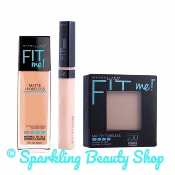 Paket Maybelline Fit Me (Foundation + Concealer + Bedak)