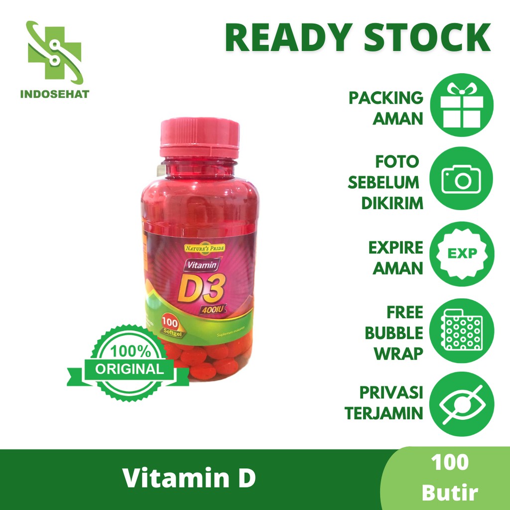 Nature's Pride Vitamin D3 400IU Isi 100 Softgel