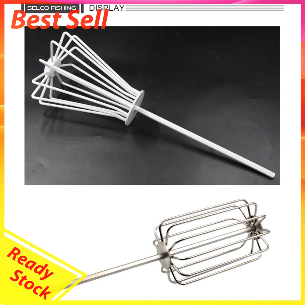 Stainless Steel Groundbait Mixer Fishing Lure Bait Carp Whisk Mixing Tackle