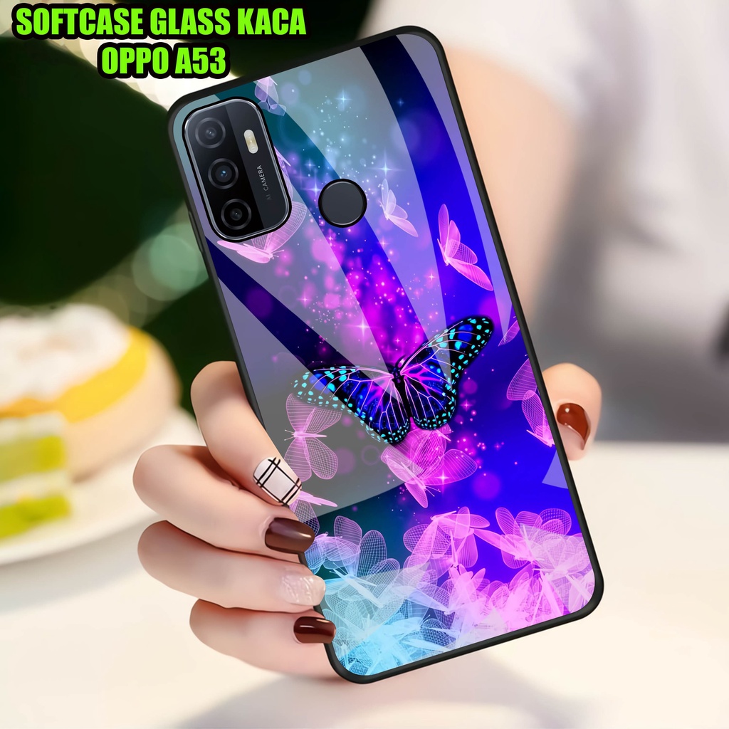 Softcase Glass Kaca OPPO A53]- Case Hp Pelindung Handphone OPPO A53] [ A42]