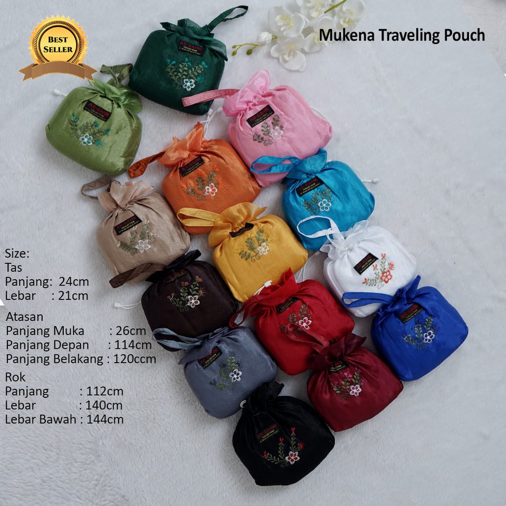 Mukena Pouch Travelling Bordir Praktis/Harga Grosir/Best Seller/COD