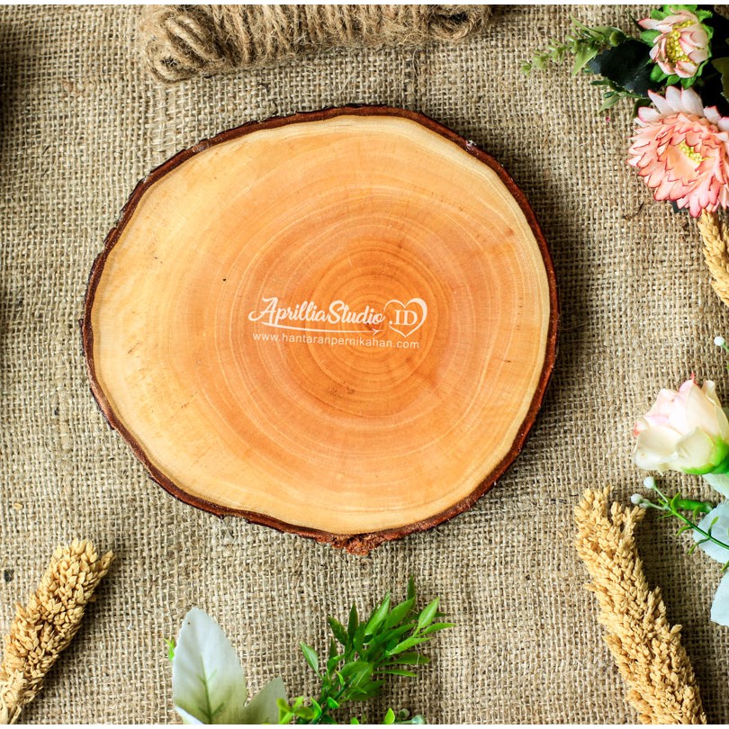 Potongan Kayu | Talenan Kayu | Slice Wood | Wooden Coaster | Tatakan kayu Diameter 15-16 cm