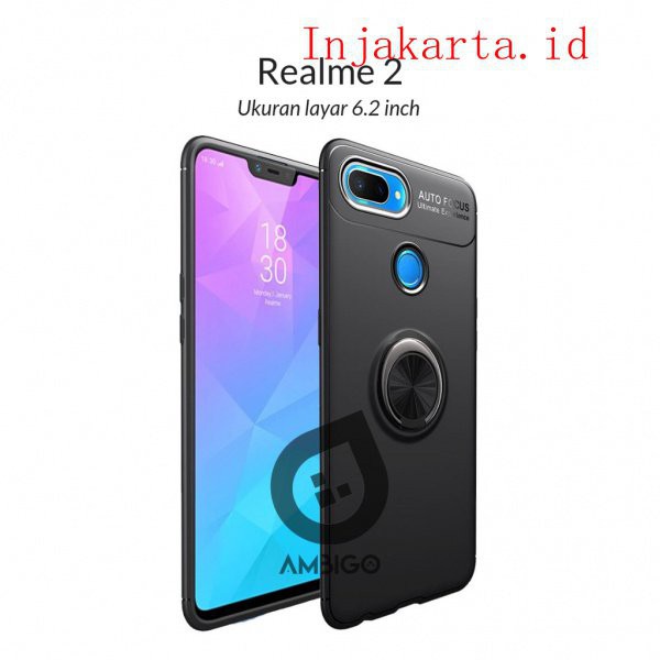 Ambigo Case Oppo Realme 2 ( 6.2 inch ) INVISIBLE Ring Kickstand 360 Rotation v6Jt
