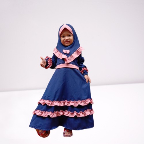 TASYA SYARI KIDS 3 - 4 TAHUN Kain MOSSCRAPE Gamis Anak Perempuan Dress Anak Murah Gamis Syari Set