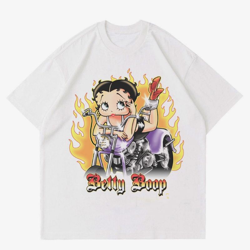 KAOS VINTAGE BETTY BOOP | T-SHIRT BETTY BOOP FLAME | BAJU AESTHETIC VINTAGE OVERSIZE