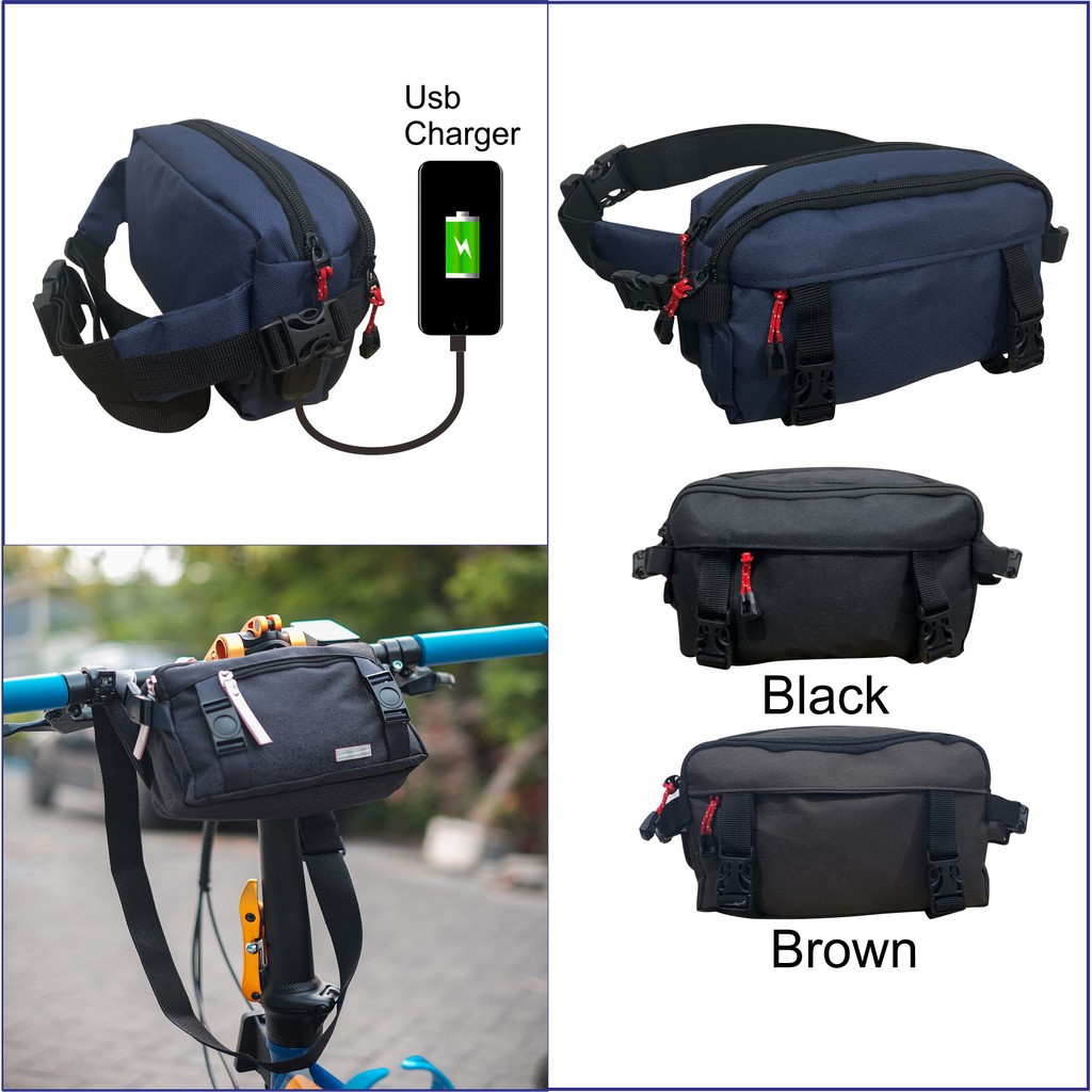 Tas Selempang Pria Kasual Ada Port Usb Untuk Charger HP Bisa Dipakai Tas Sepeda - PG - 8809