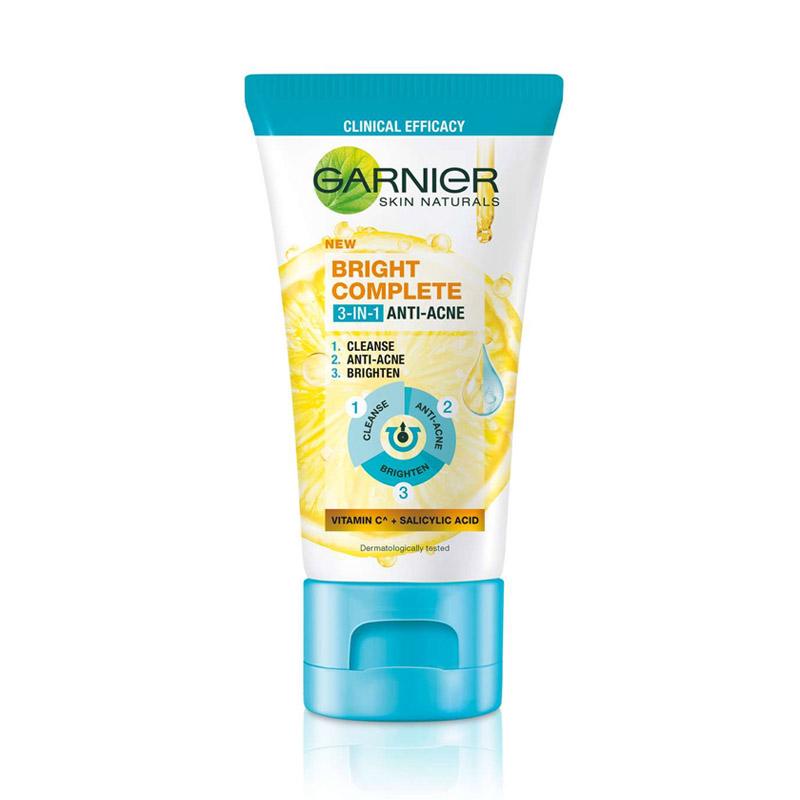 Garnier Bright Complete 3-in-1 Anti Acne Cleanser | Face Wash Cleanser by AILIN