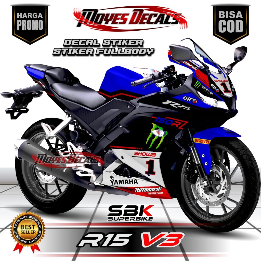 bisa COD decal R15 V3 stiker R15 V3 stiker motor R15 V3 stiker fullblok R15 V3 stiker full body yama