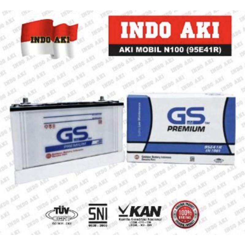 Jual Aki Mobil Basah N100 (95E41R) 12V 100Ah Taft Genset Excavator Hino