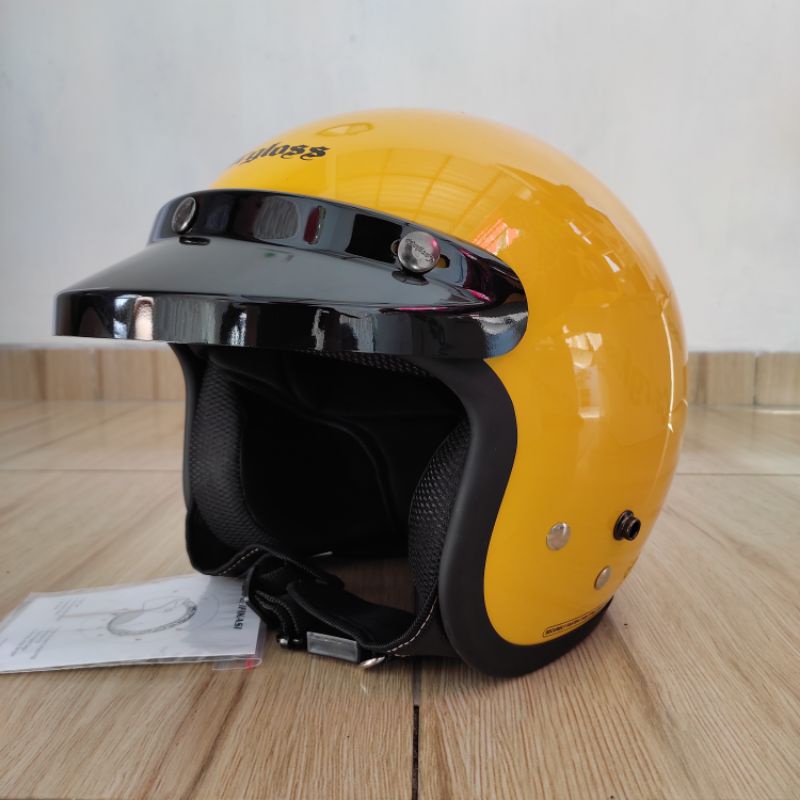 Helm Cargloss Retro/ Cfm Exotic Yellow 100% Original Tanpa Kaca