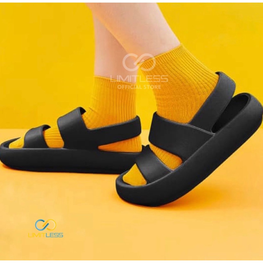 Zerolimit - Sandal Wedges Wanita Casual Sendal Lalisa Cewek Terbaru Sandal Wanita Tali Belakang Hits