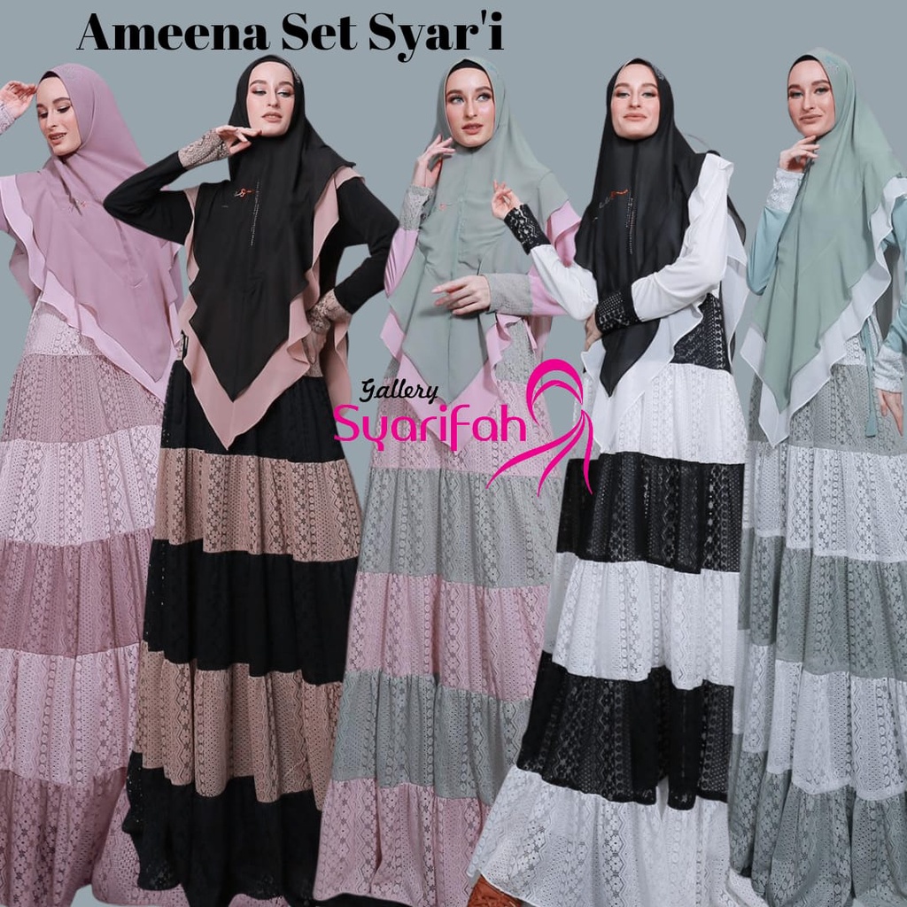 ORIGINAL Gamis Syari AMEENA Set Syari by Gallery Syarifah - Realpic ORI