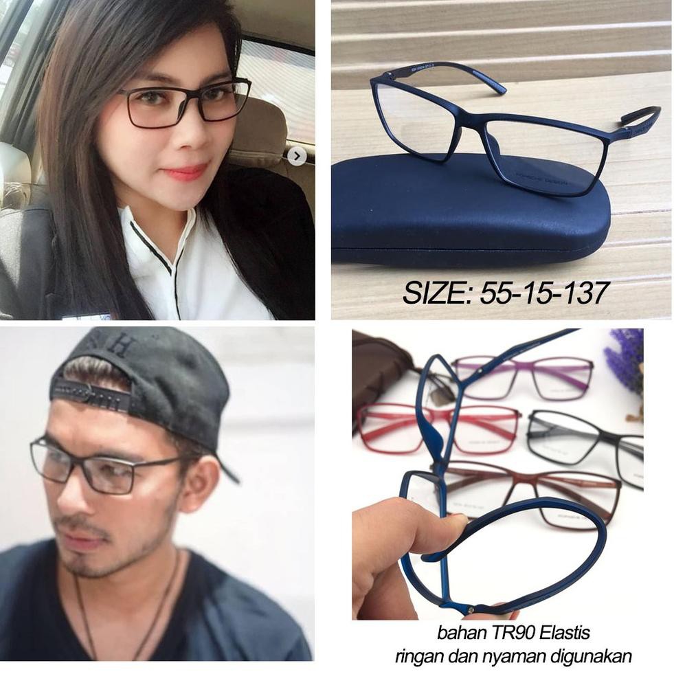 Frame Kacamata Sporty TR 5234 Lentur anti patah Pria Wanita Lensa Anti Radiasi Photocromic Termurah