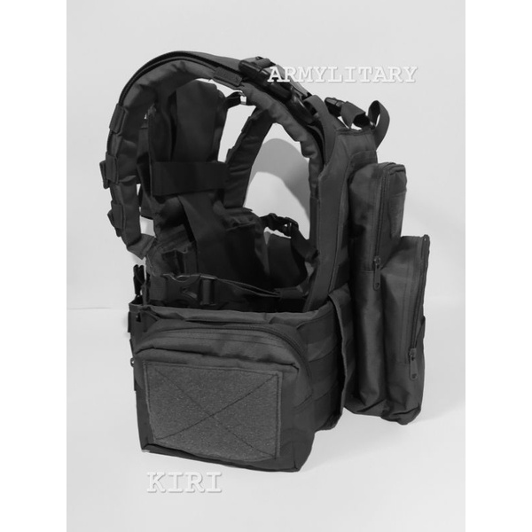 Rompi tactical dist black anti peluru tni.polri
