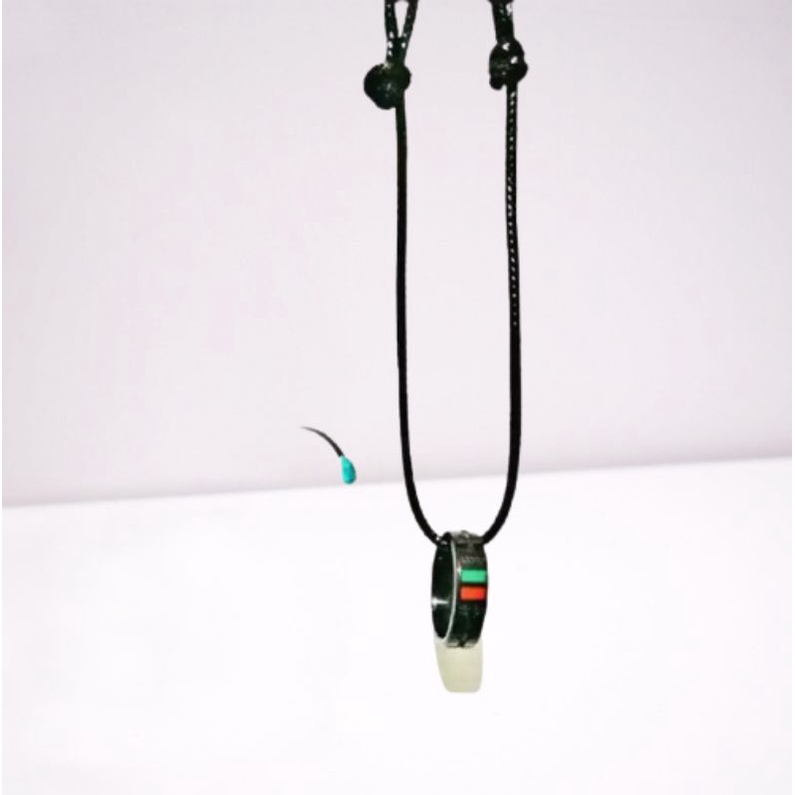 cod kalung titanium kalung pria wanita unisex motif gucci hitam gold dan silver