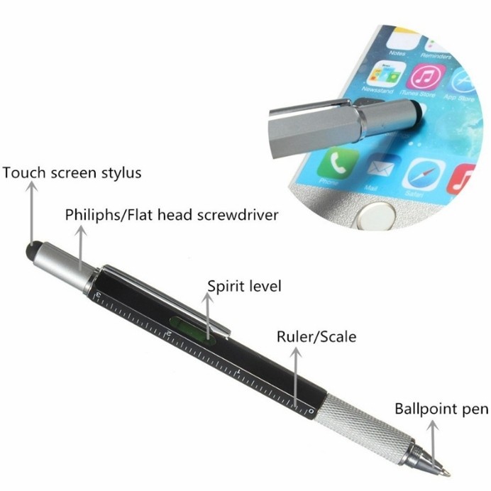 

Murah Pena Multifungsi Alumunium Stylus Penggaris Level Obeng Hemat