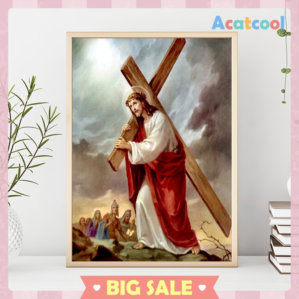 5D DIY Full Drill Diamond Painting Cross Religious Cross Stitch Embroidery