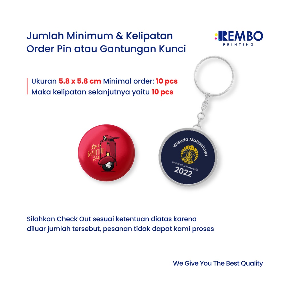 PIN CUSTOM / GANCI CUSTOM / PIN GANTUNGAN KUNCI / GANTUNGAN KUNCI CUSTOM SOUVENIR ACARA PERNIKAHAN ULANG TAHUN SEMINAR WISUDA