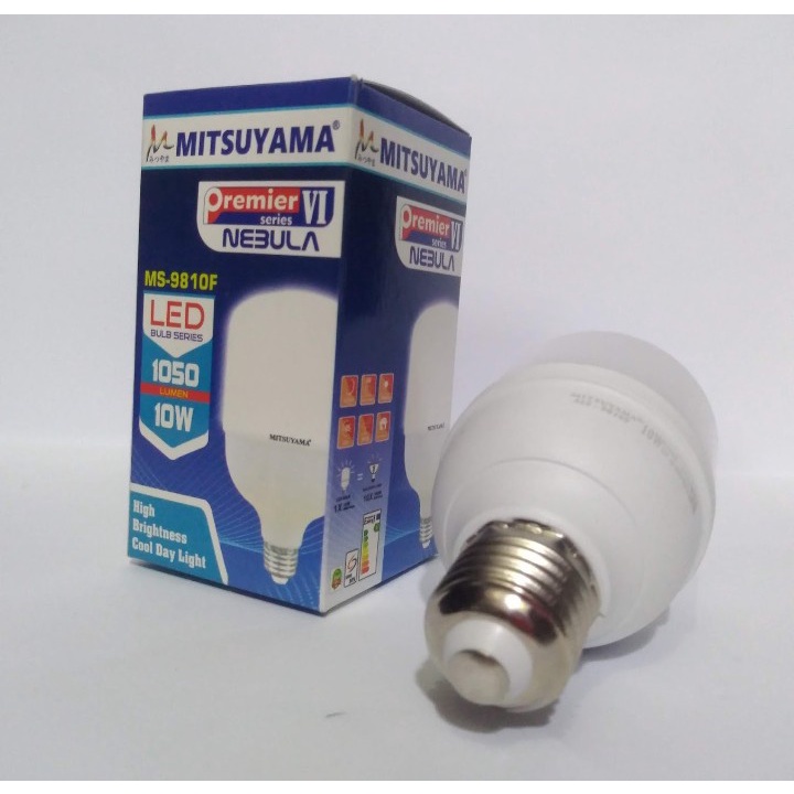 Lampu Bohlam LED 10 Watt Mitsuyama MS-9810F Cahaya Putih SNI Original