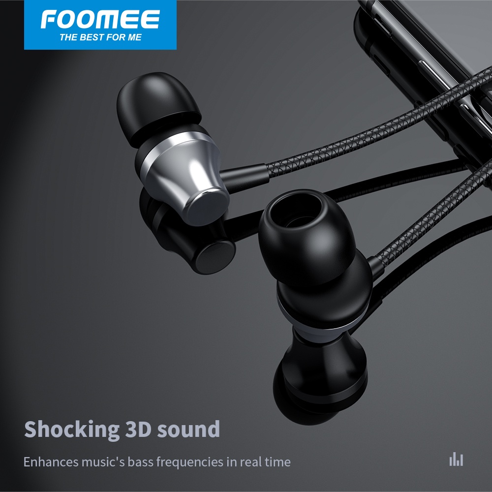 Earphone HIFI Wired music headset in-ear metal tarnish FOOMEE QA40-1
