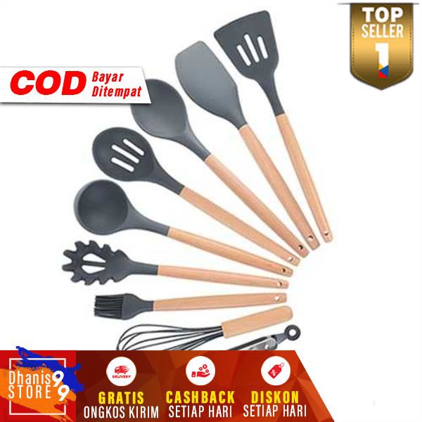 Set Alat Masak Spatula Silicon Silikon Peralatan Dapur Perlengkapan Cooking Kitchen Berkualitas