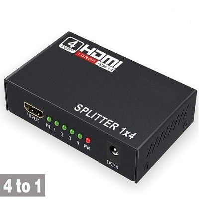 HDMI SPLITTER 4 PORT  HDMI  4 PORT HDMI PORT SPLITER HDMI 1 OUT 4