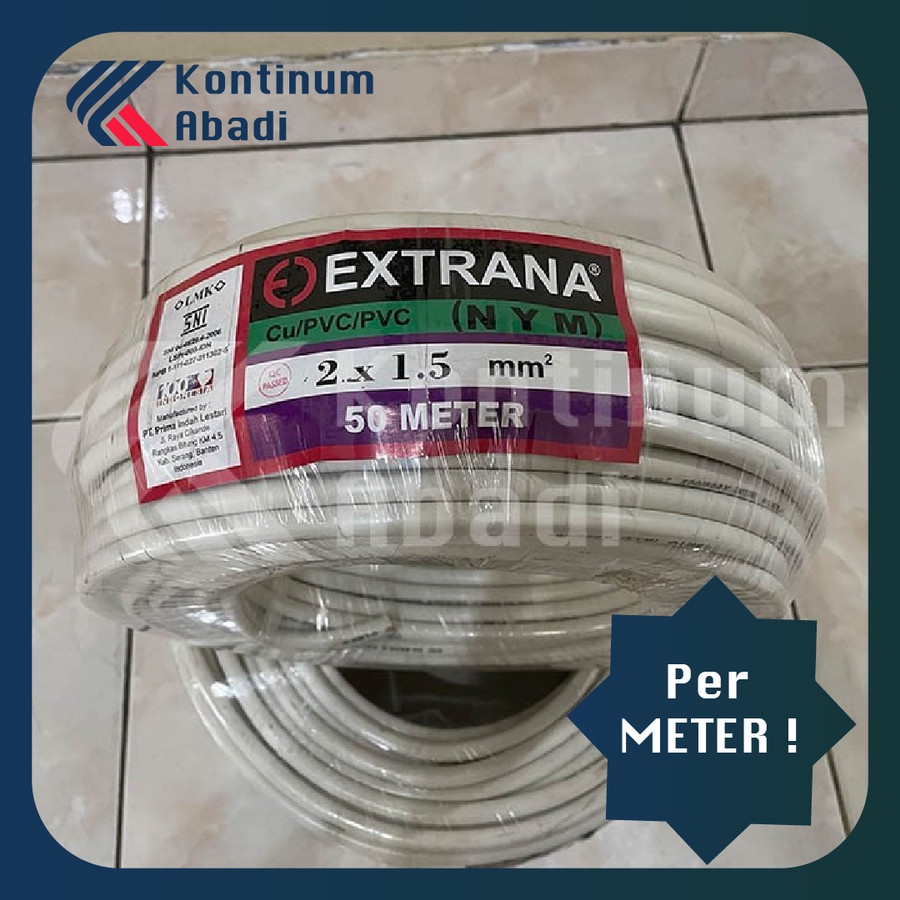 KABEL LISTRIK EXTRANA NYM 2 x 1.5 mm 2 x 1,5 mm 2x1,5 | per METER