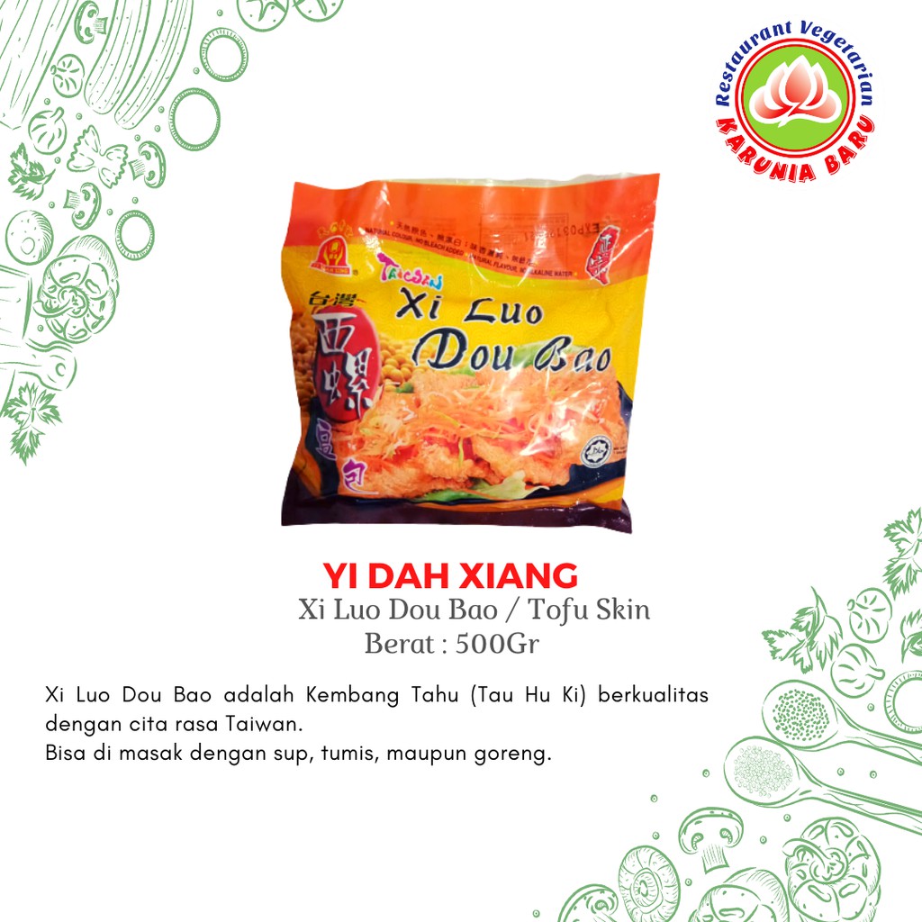 

Yi Dah Xiang Tofu Skin/Xi Lou Dou Bao/Kulit kembang Tahu Vegetarian 500 gr