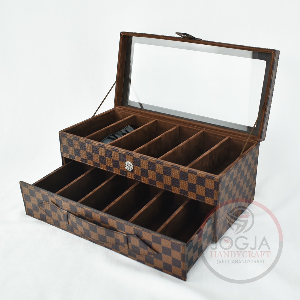 Sun Glasses Box Organizer | Kotak Tempat Kacamata Isi 12 Motif Kotak-kotak