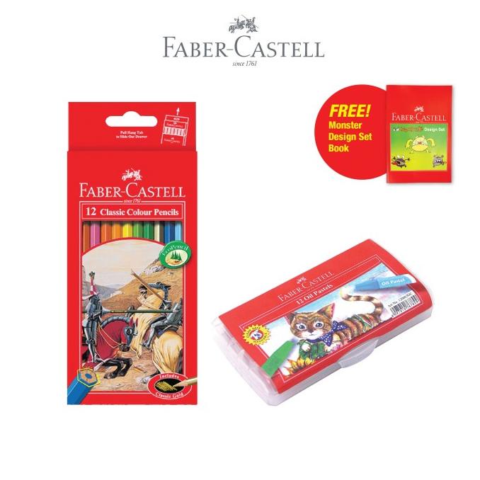 

Faber-Castell Pensil Warna set12 & Crayon set 12 Free Buku Mewarnai