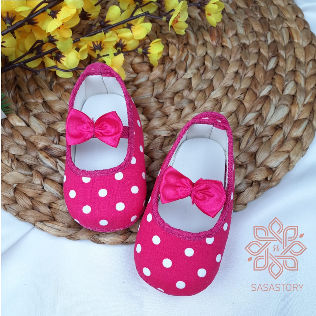 SEPATU PREWALKER BABY BAYI ANAK PEREMPUAN POLKADOT 0-12 BULAN FP08