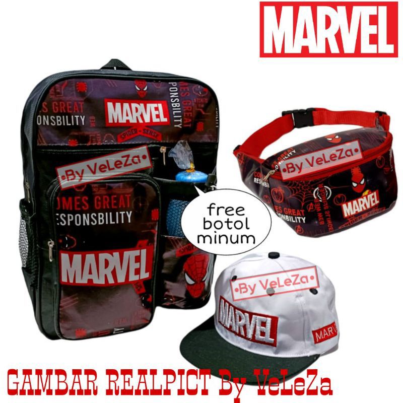 Tas ransel anak Marvel  gratis tas selempang topi - tas anak