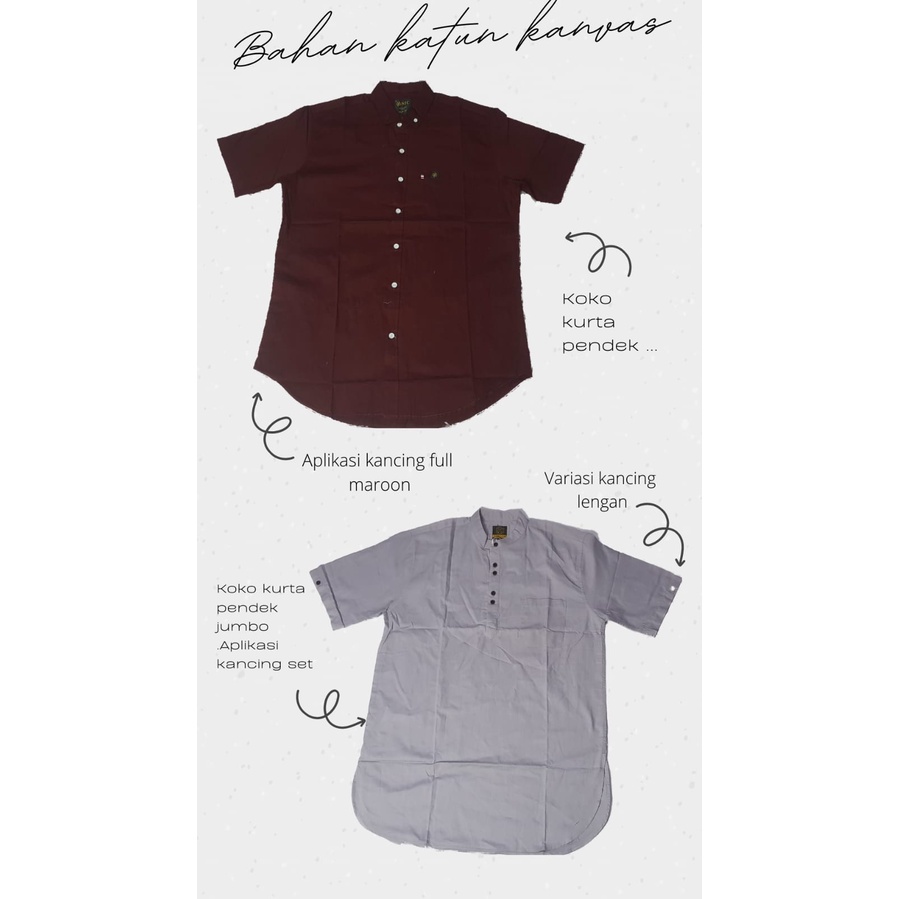 Baju Koko model kurta Lengan pendek