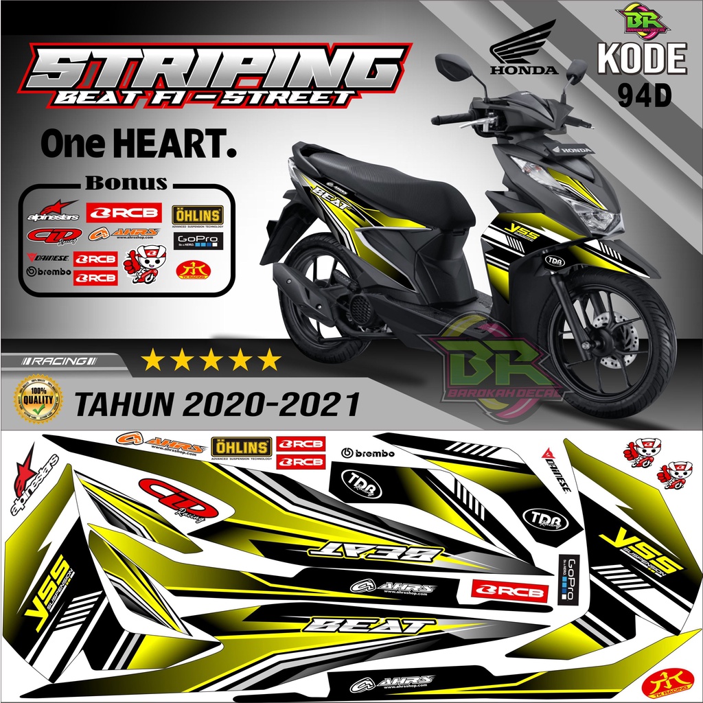 Striping Beat New 2020-2023 Stiker Lis Beat New Variasi kode 94